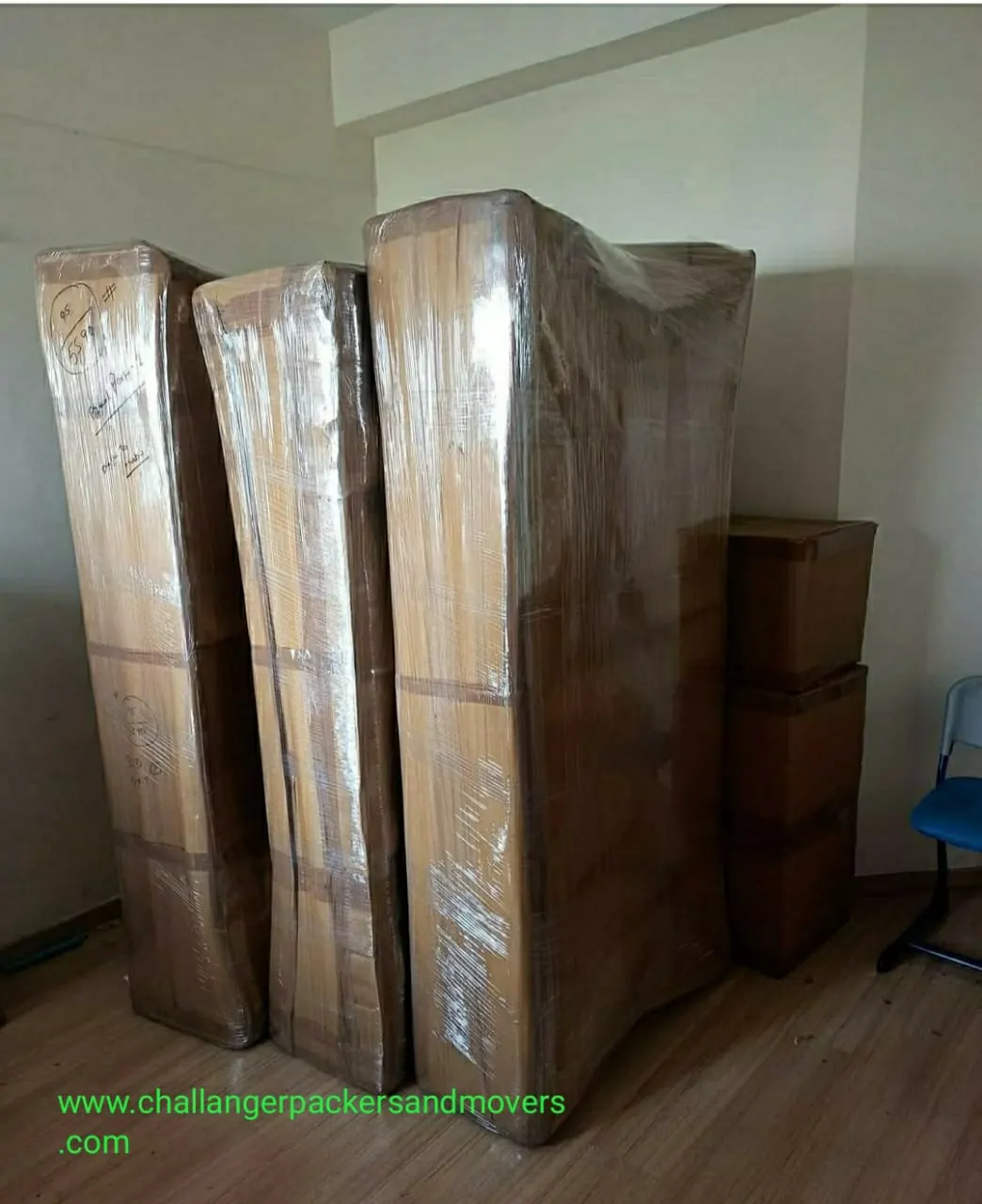 Office furniture packed for relocation in Trichy